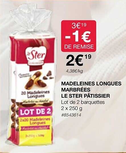 Madeleines Longues Marbrées Le Ster Pâtissier