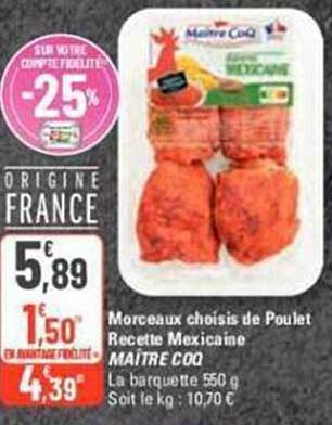 morceaux choisis de poulet recette mexicaine maître coq