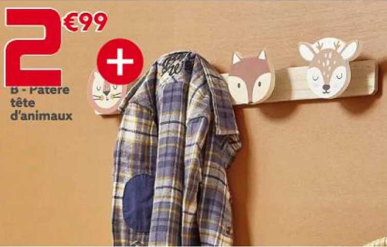 patère tête d'animaux