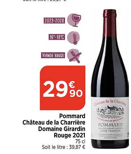 pommard château de la charrière domaine girardin rouge 2021