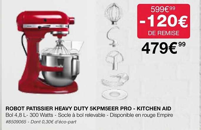 robot pâtissier heavy duty 5kpm5eer pro - kitchen aid