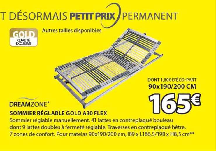 sommier réglable gold a30 flex dreamzone