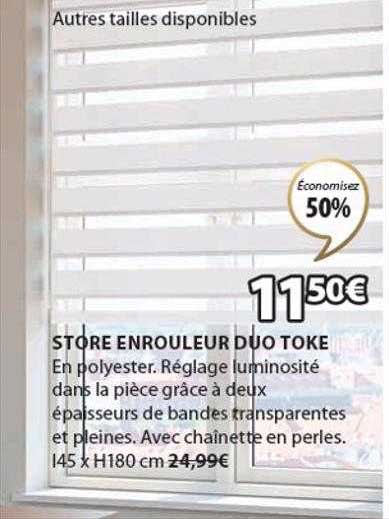 Store Enrouleur Duo Toke