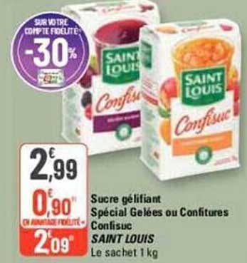 sucre gélifiant spécial gelées ou confitures confisuc saint louis