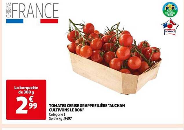 tomates cerise grappe filière "auchan cultivons le bon"