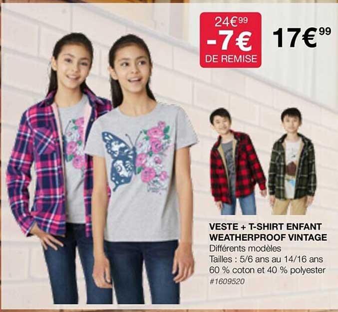 veste + t-shirt enfant weatherproof vintage