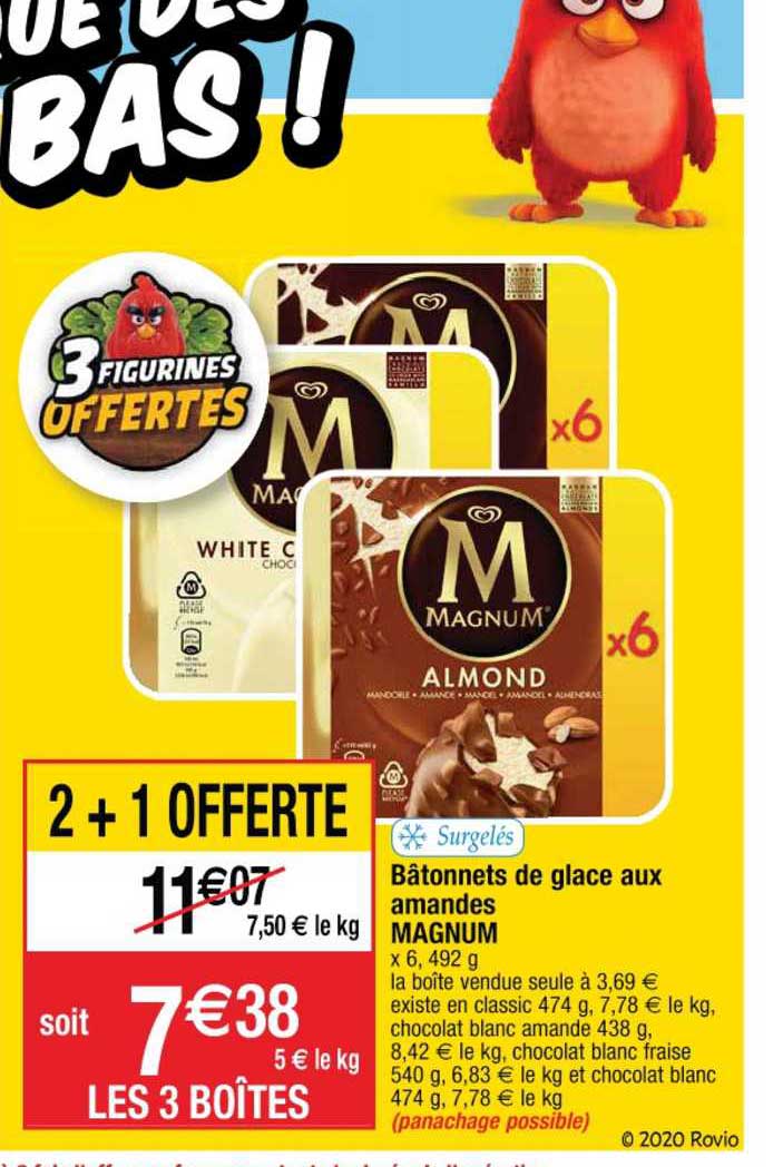 Bâtonnets De Glace Aux Amandes Magnum 2+1 Offerte