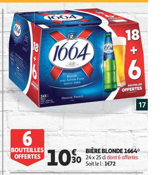 bière blonde 1664 6 bouteilles offertes