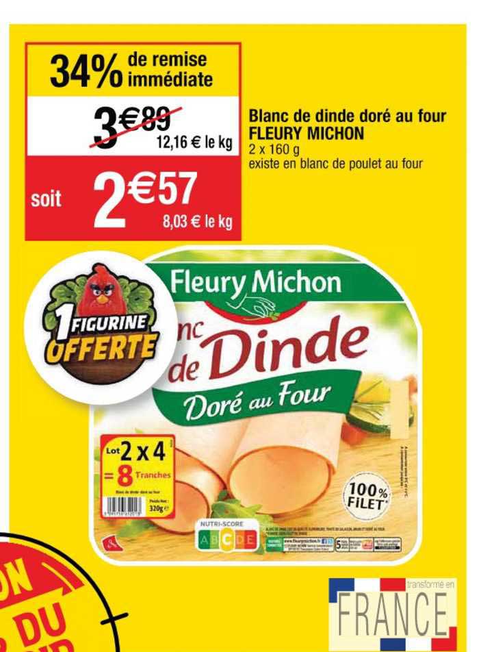 blanc de dinde doré au four fleury michon 34% de remise immédiate
