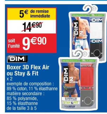 boxer 3d flex air ou stay & fit dim
