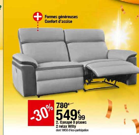 Canapé 3 Places 2 Relax Willy
