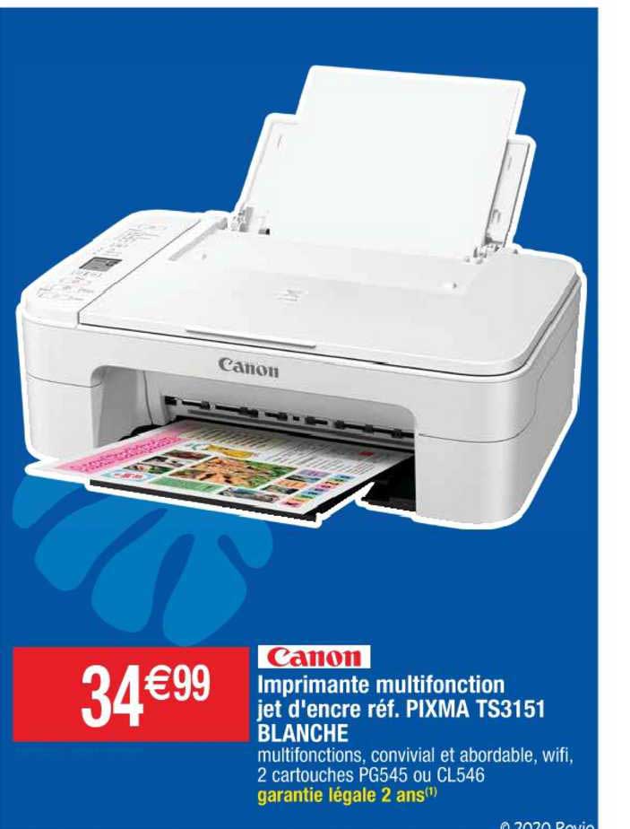 canon imprimante multifonction jet d'encre réf. pixma ts3151 blanche