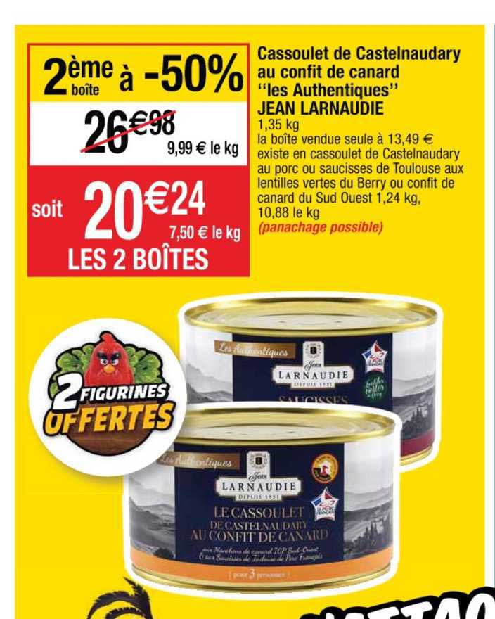 Cassoulet De Castelnaudary Au Confit De Canard Les Authentiques Jean Larnaudie Le 2ème Boite à -50%