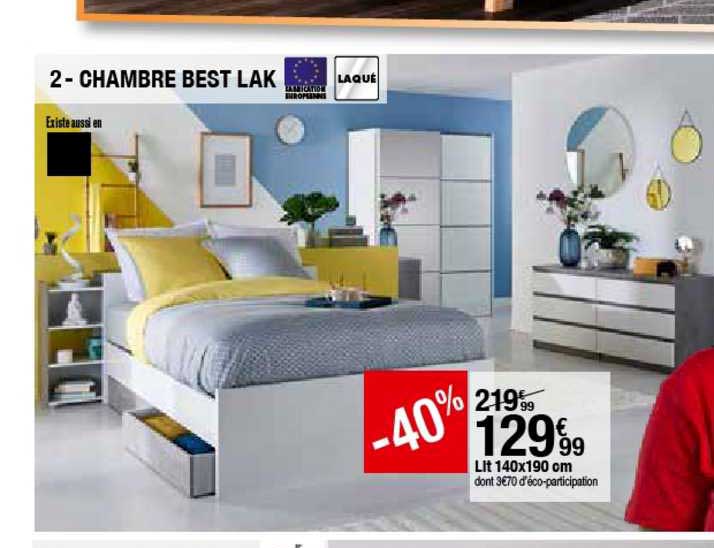 chambre best lak lit 140x190 cm