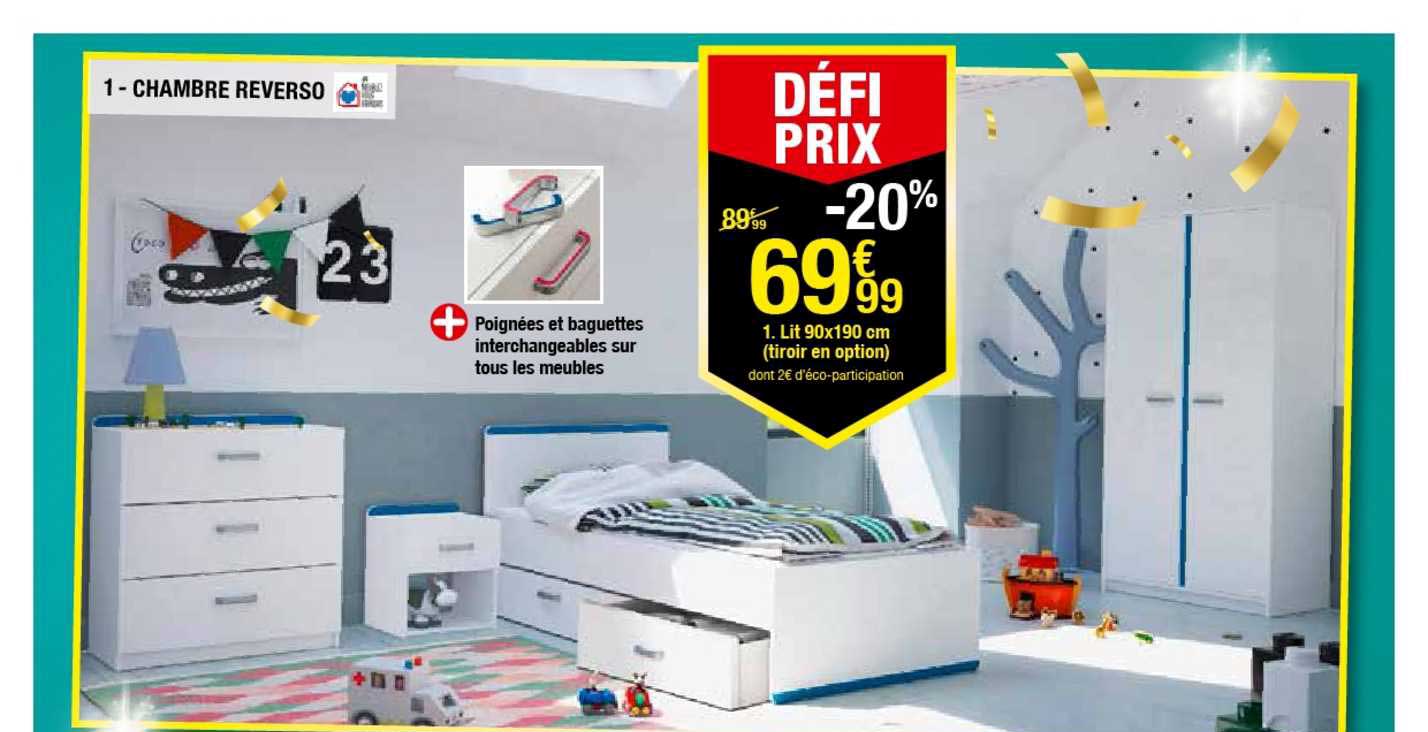 chambre reverso lit 90x190 cm