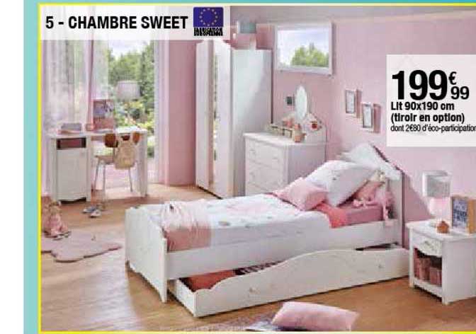 chambre sweet lit 90x190 cm