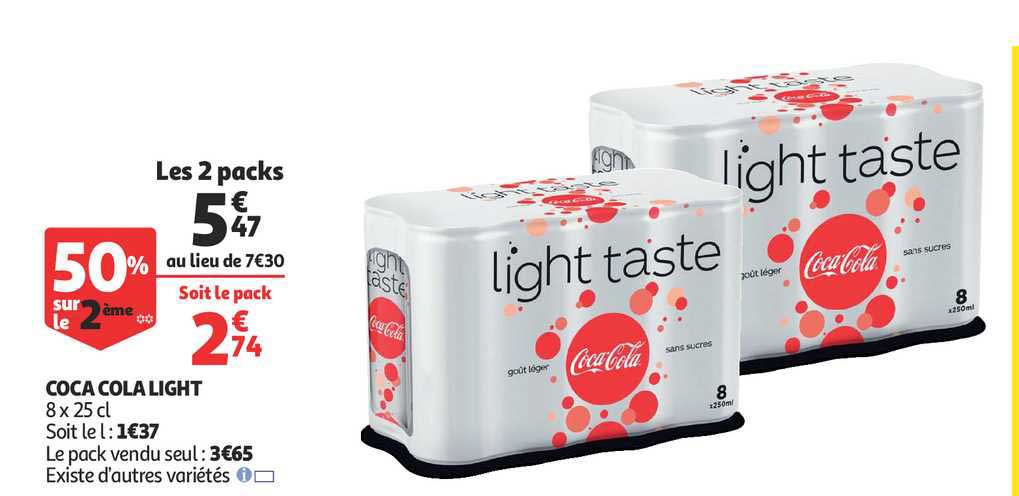 Coca Cola Light 50% Sur Le 2ème