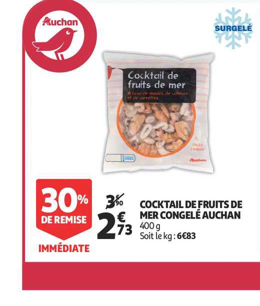 Cocktail De Fruits De Mer Congelé Auchan 30% De Remise Immédiate