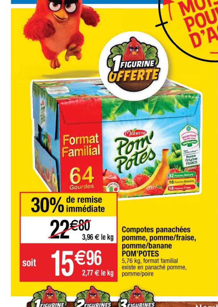 Compotes Panachées Pomme Pomme Fraise Pomme Banane 30% De Remise Immédiate