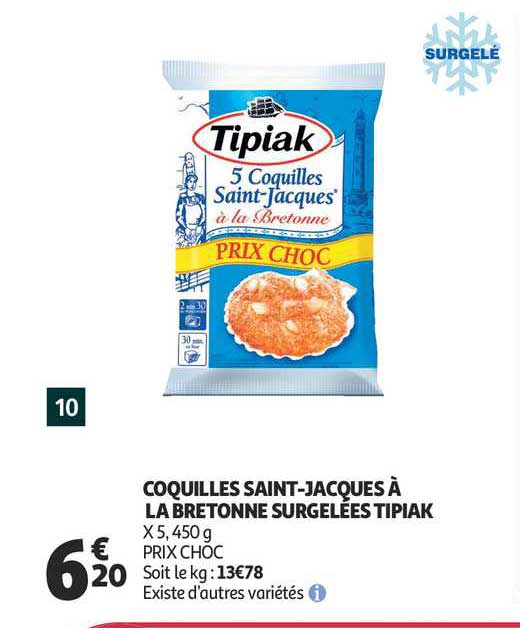 coquilles saint jacques à la bretonne surgelées titiak