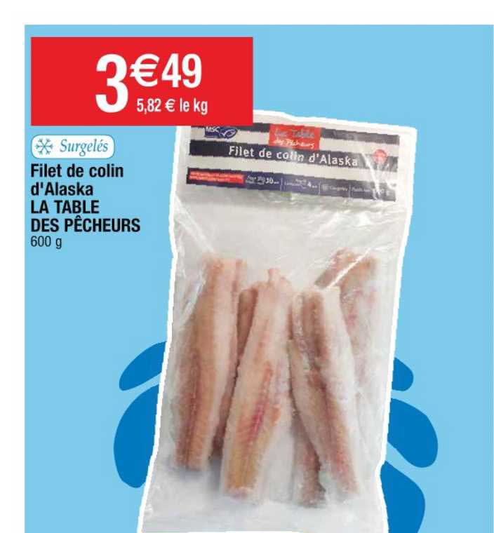 filet de colin d'alaska la table des pêcheurs