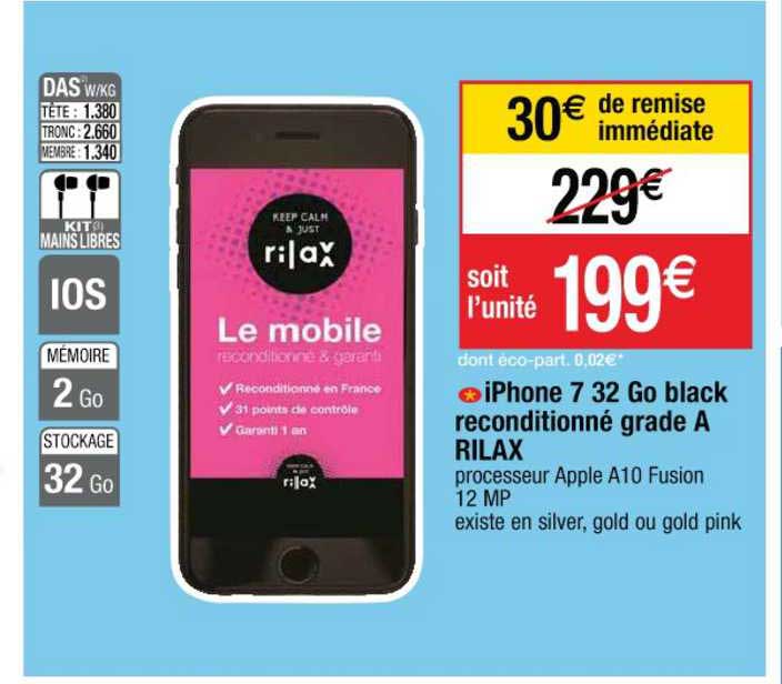 iphone 7 32 go black reconditionné grade a rilax