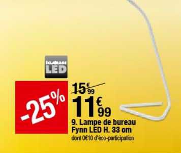 lampe de bureau fynn led h. 33 cm eclairage led