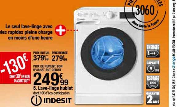lave linge hublot indesit