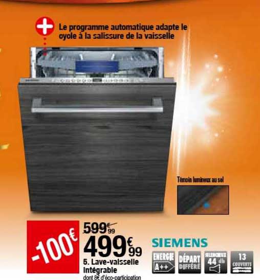 lave vaisselle intégrable siemens