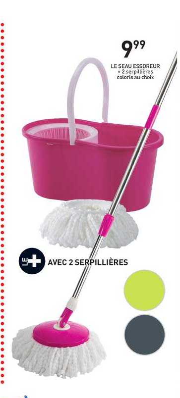 Le Seau Essoreur + 2 Serpillères