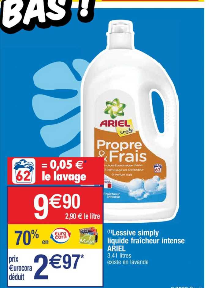 lessive simply liquide fraîcheur intense ariel