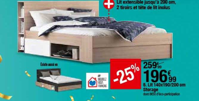 lit 140x190 200 cm storage