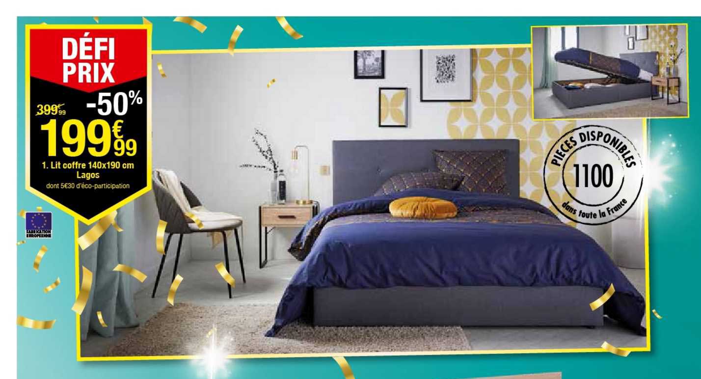 lit coffre 140x190 cm lagos