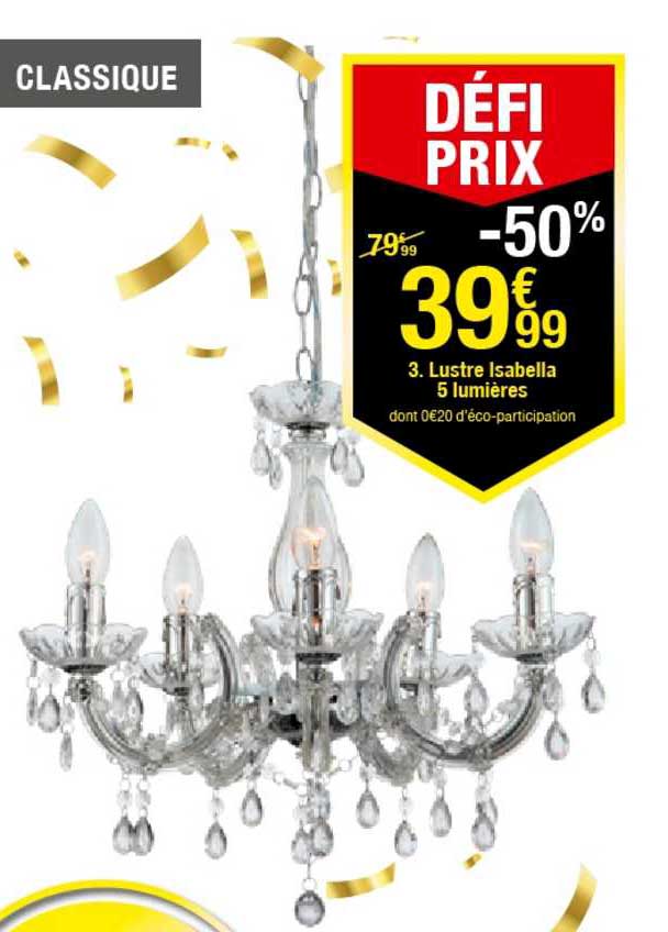 lustre isabella 5 lumières