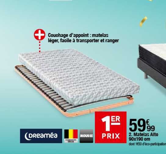 matelas alto 90x190 cm dreaméa