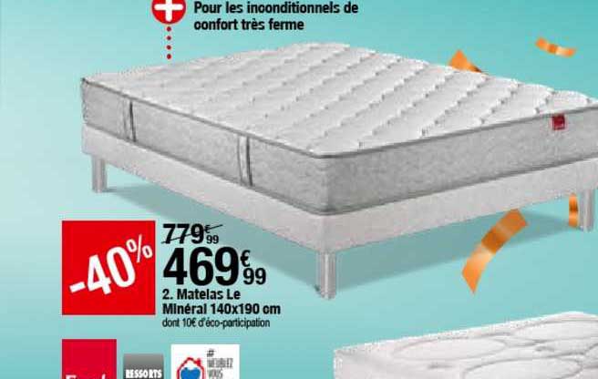 matelas le minéral 140x190 cm