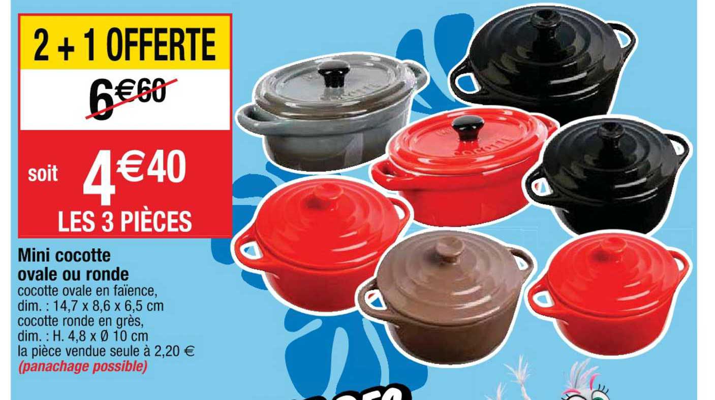 Mini Cocotte Ovale Ou Ronde 2+1 Offerte