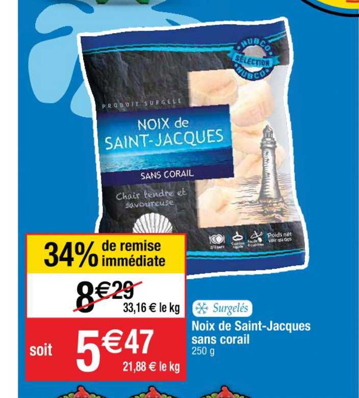 noix de saint jacques sans corail 34% de remise immédiate