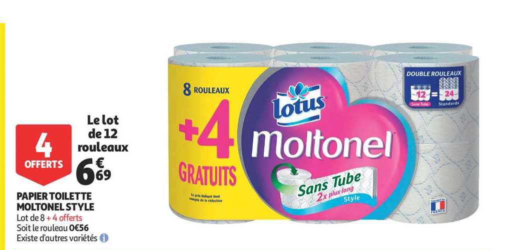 Papier Toilette Moltonel Style 4 Offerts