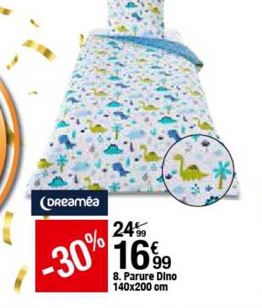 parure dino 140x200 cm dreaméa