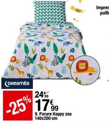 parure happy zoo 140x200 cm dreaméa