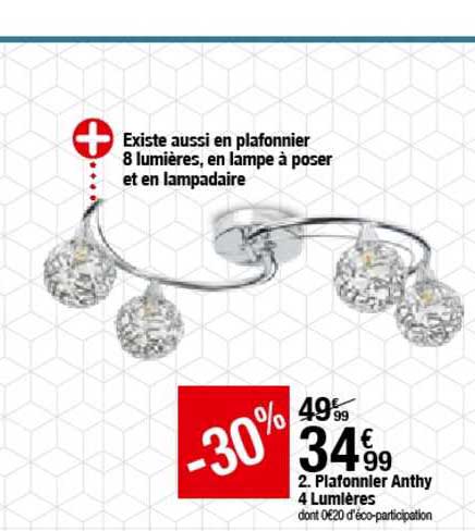 plafonnier anthy 4 lumières