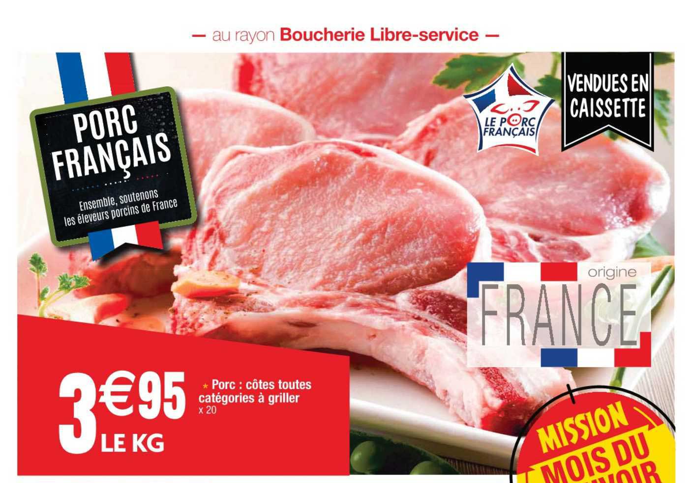 porc : côtes toute catégories à griller