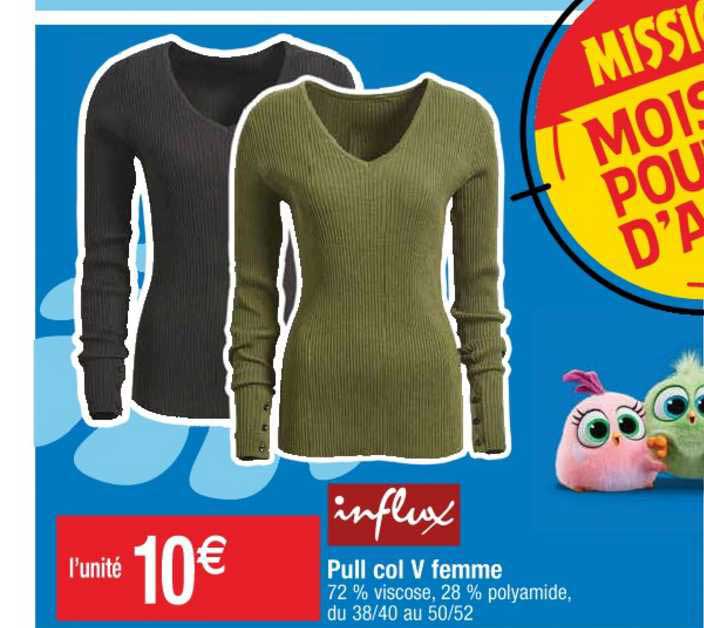 Pull Col V Femme Influx