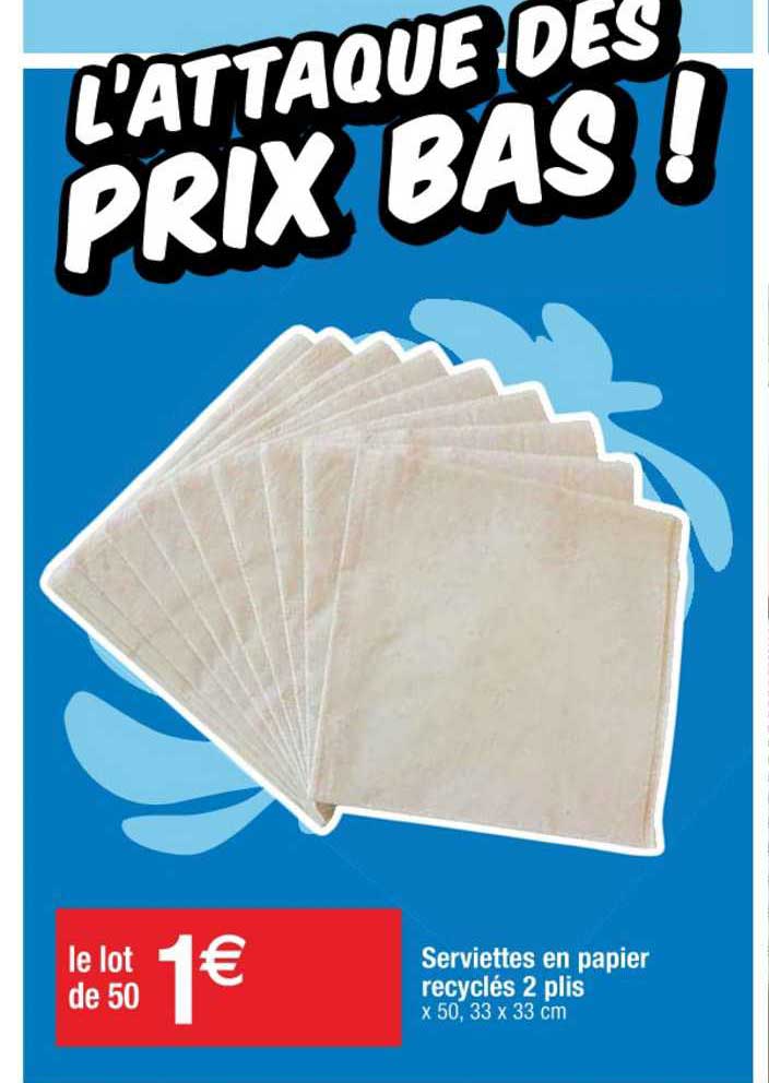 Serviettes En Papier Recyclés 2 Plis