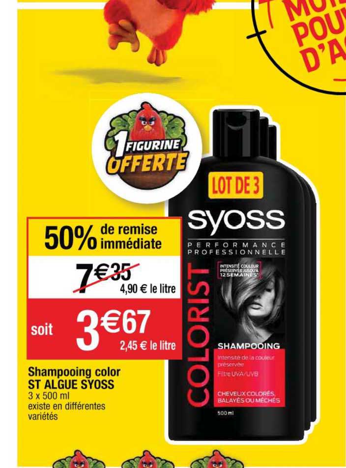 shampooing color st algue syoss 50% de remise immédiate