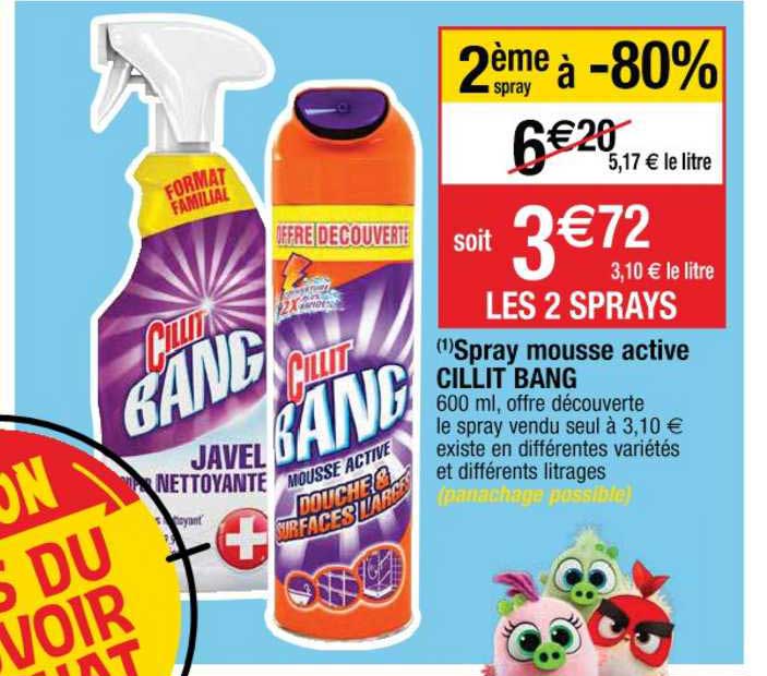 spray mousse active cillit bang 2ème spray à -80%