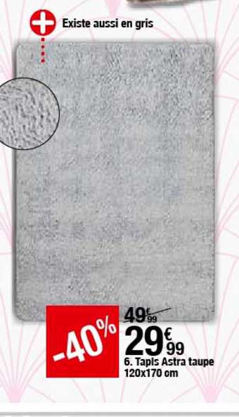 tapis astra taupe 120x170 cm