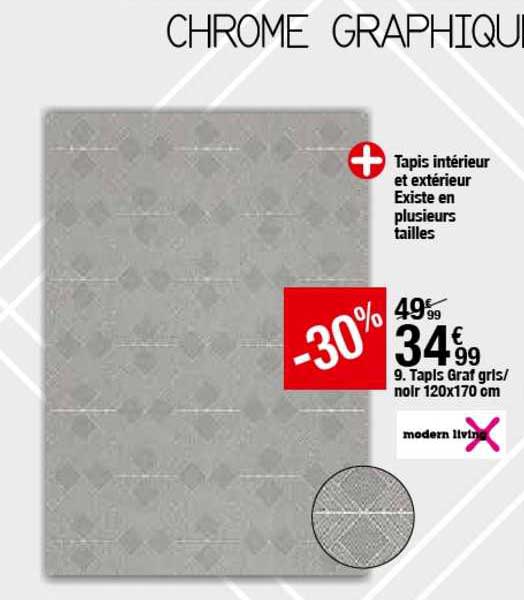Tapis Graf Gris Noir 120x170 Cm