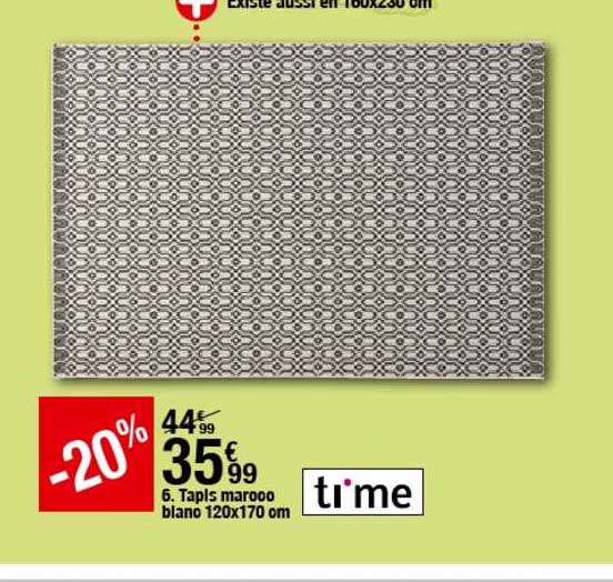 tapis marooo blanc 120x170 cm time